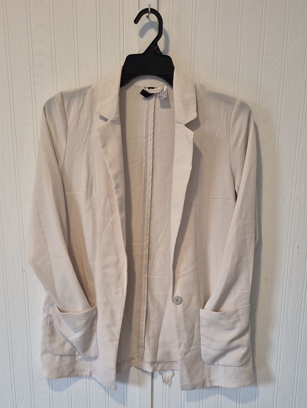 H&M Off-White Open Front Blazer